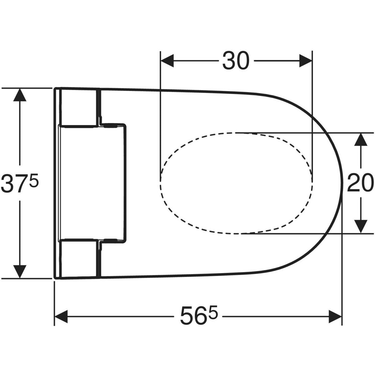 De afmetingen van de pot van het bidet in centimeters 